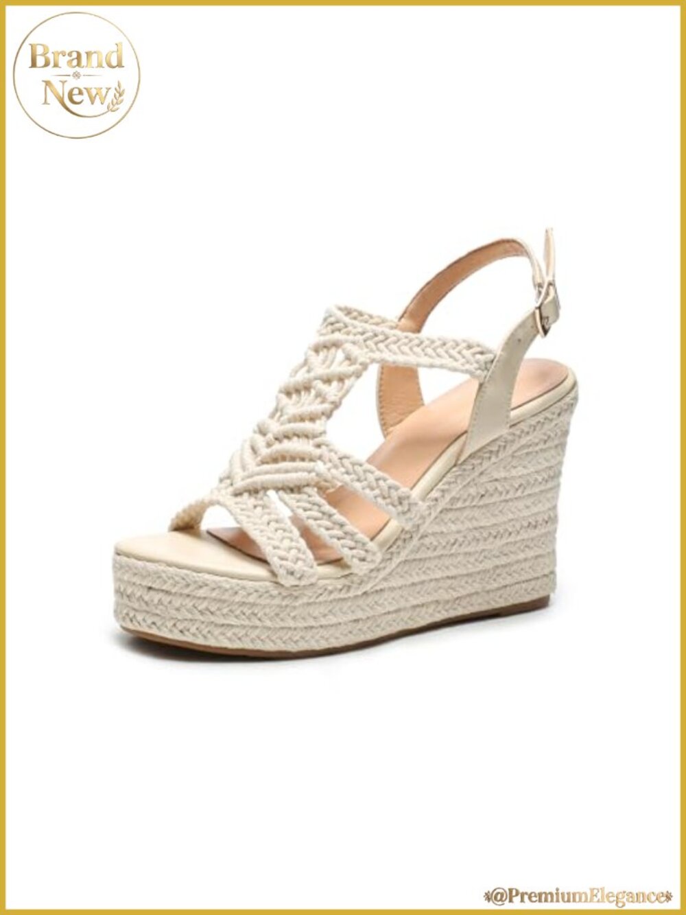 Womens Espadrille Wedge Sandals Braided Platform Comfort Rubber Outsole